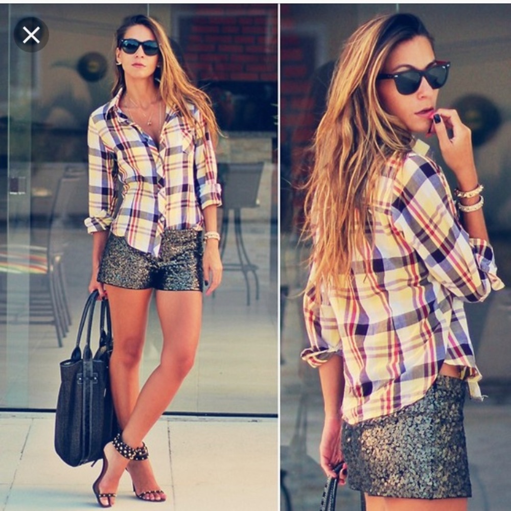 Black sequin shorts